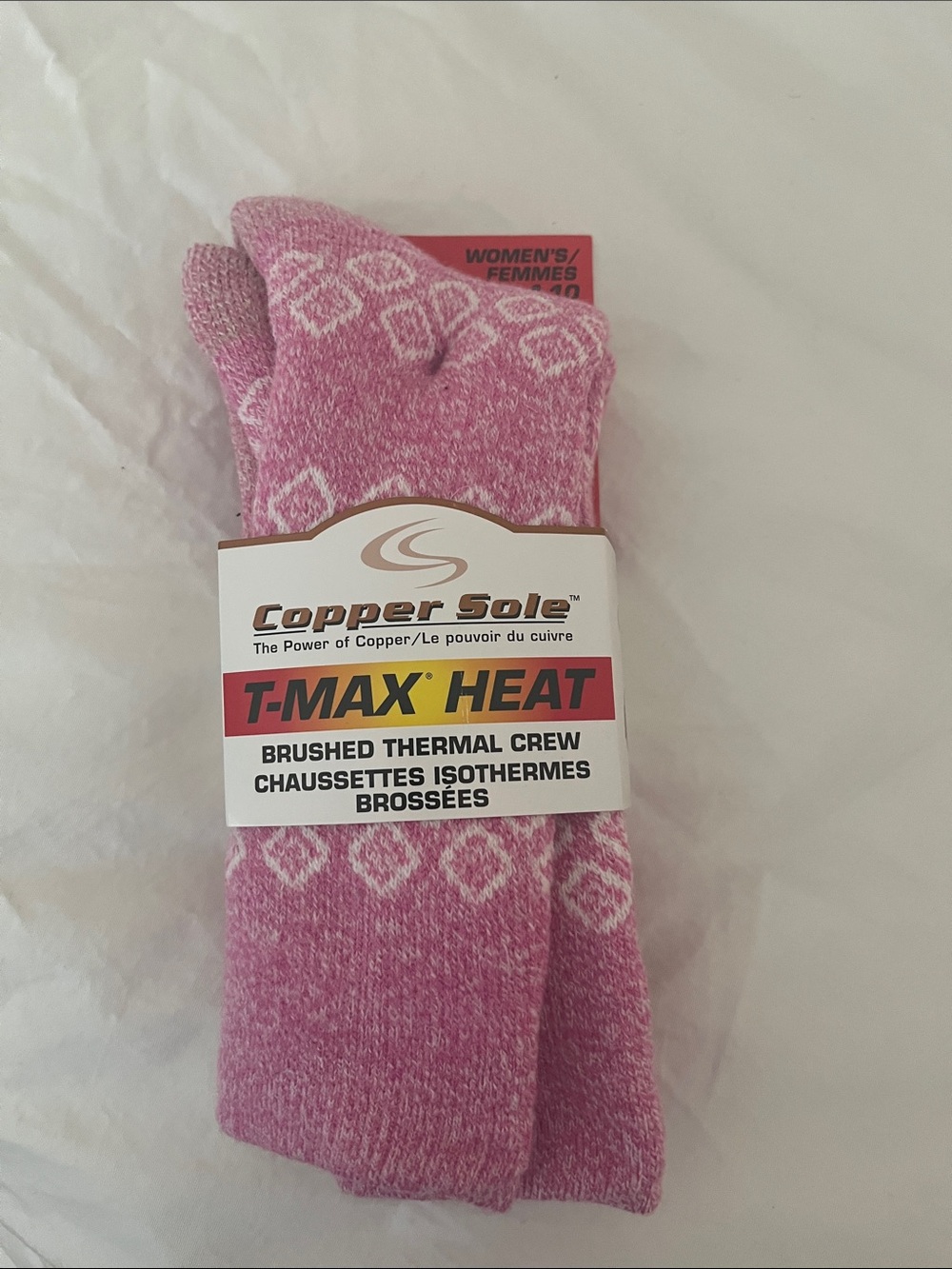 T-MAX Heat Brushed Thermal Crew Socks - Pink